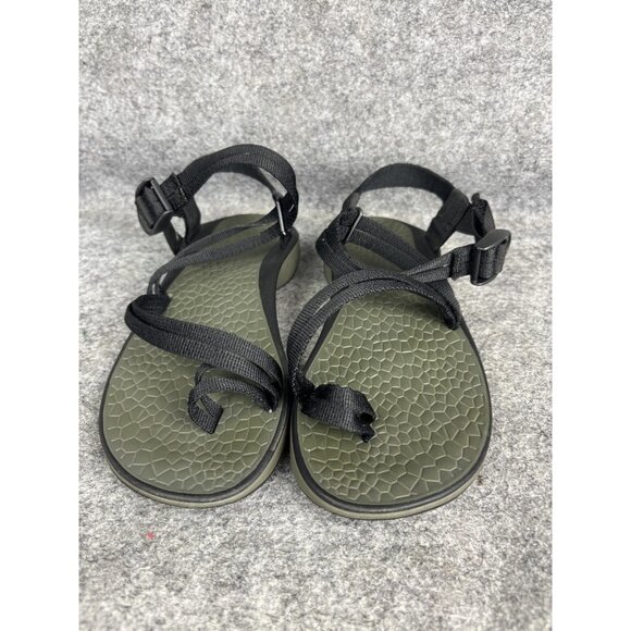 Chaco Z/2 Classic Sandals Size 7 Black Olive Toe Loop Hiking Outdoors Trail - Picture 1 of 6